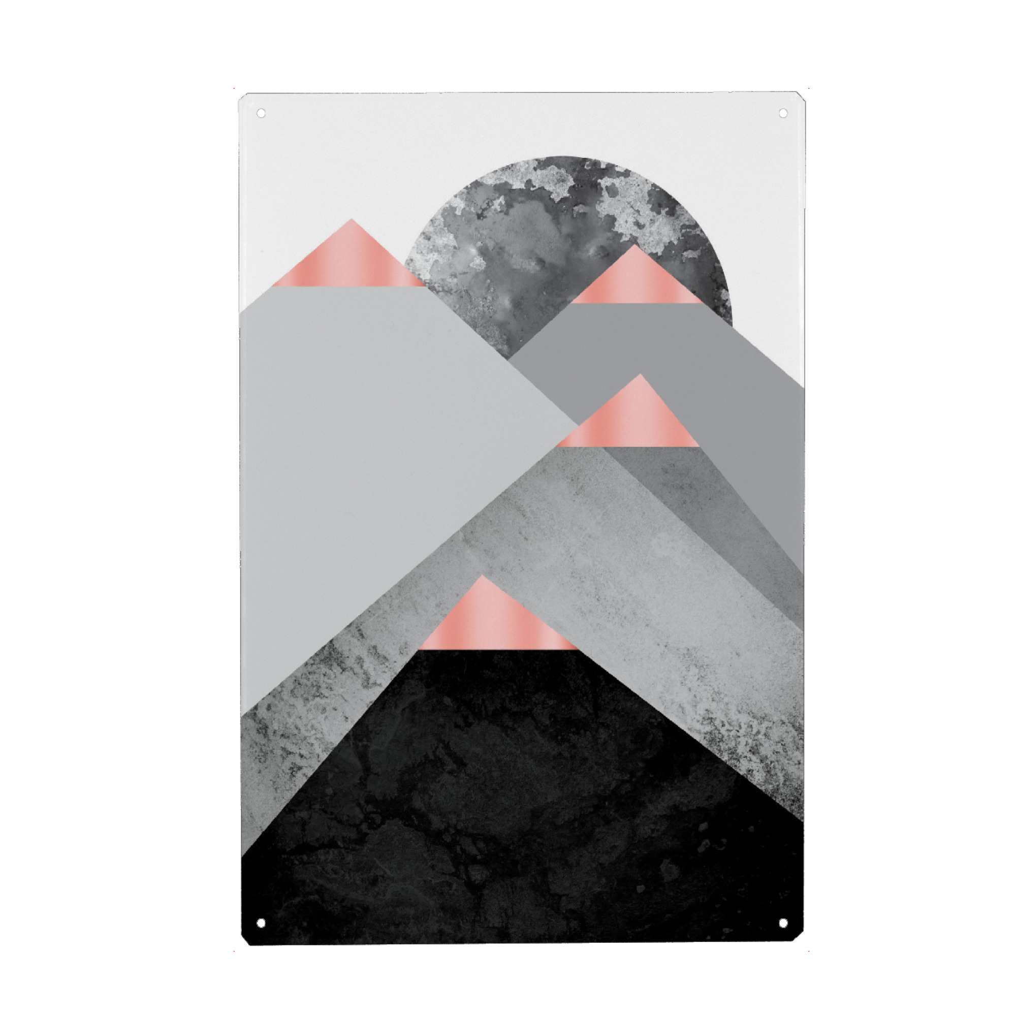 Metall Poster "Rose Gold Mountain Tops" artboxONE - Abstrakt,Geometrie