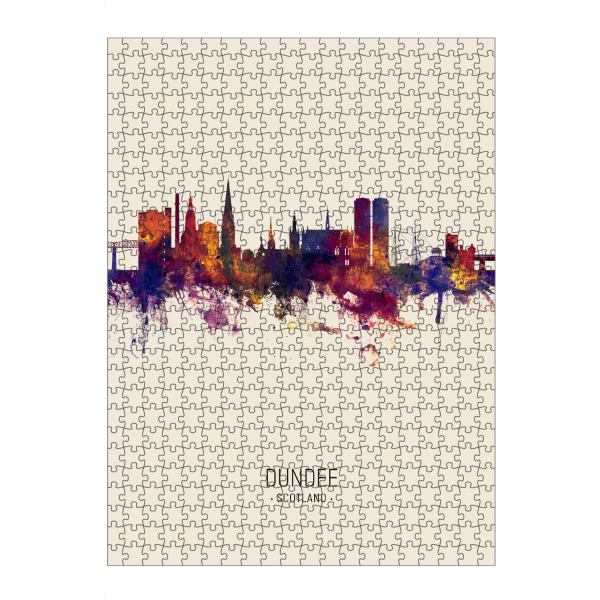 Puzzle Ravensburger "Dundee Skyline Beige" artboxONE - Städte - Dundee,Scotland,Skyline,Cityscape,Painting,Watercolour,Stadtbild - Bild dundee