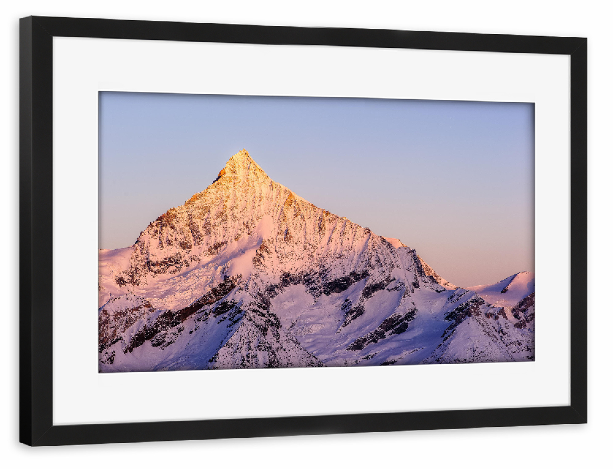 Poster mit Rahmen schwarz "Weisshorn" artboxONE - Natur