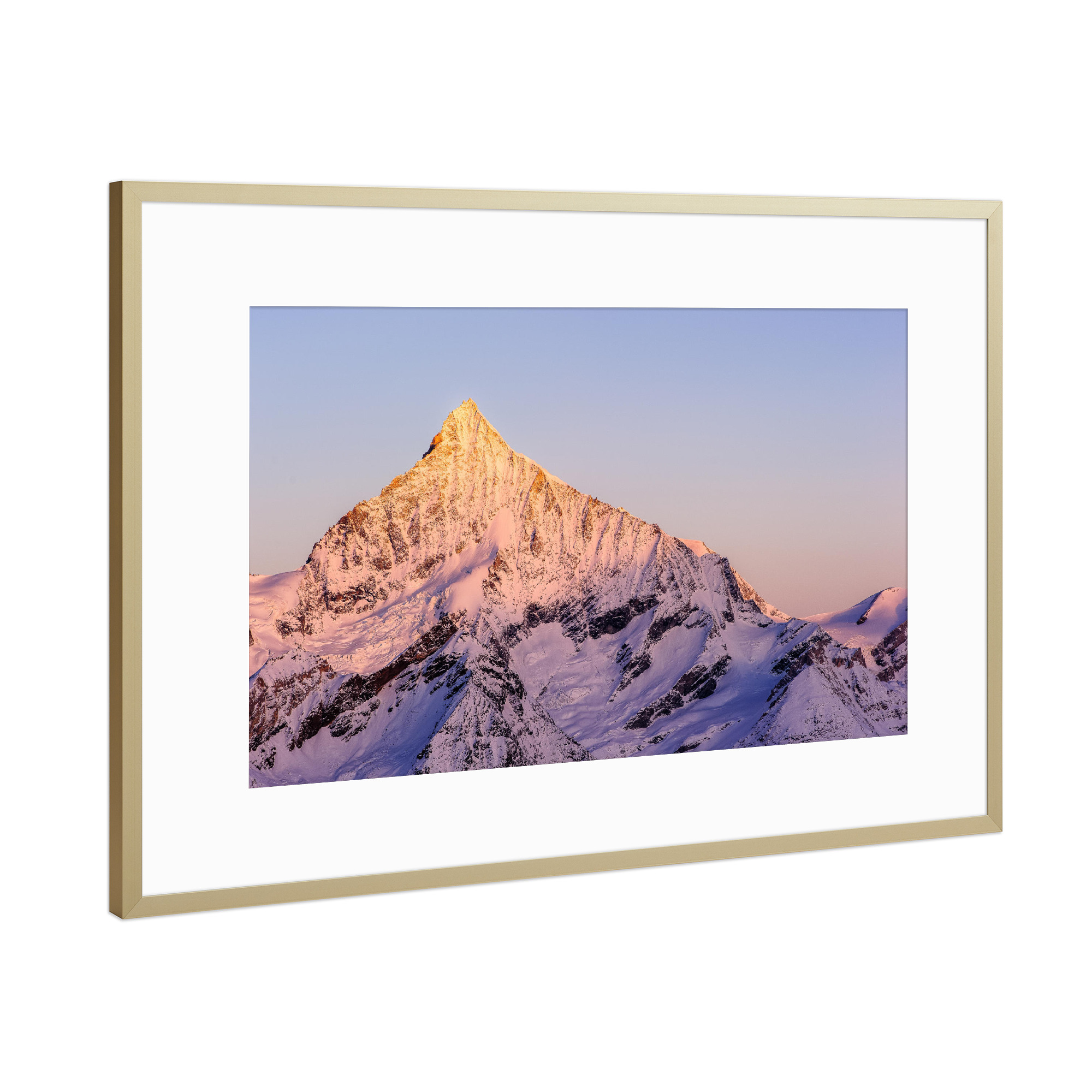 Poster mit Rahmen Gold "Weisshorn" artboxONE - Natur
