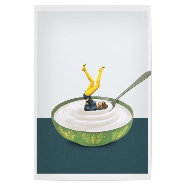 Poster 30x20 cm "Yoga in my yogurt" artboxONE - Sport / Motivation,Lustig