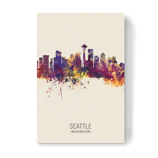 Leinwandbild "Seattle Skyline Beige" artboxONE - Städte
