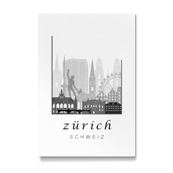 Galerie-Print "Zurich skyline black & white" 30x20 cm artboxONE