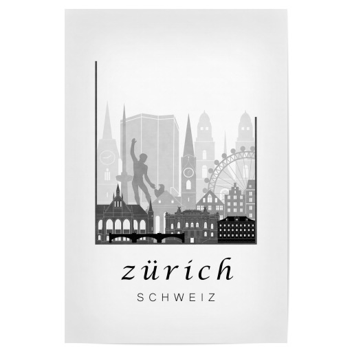 Zurich skyline black & white