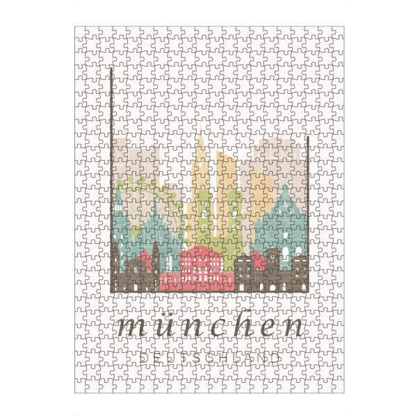 Puzzle Ravensburger "Munich skyline pastel" artboxONE - Städte / München,Kartografie