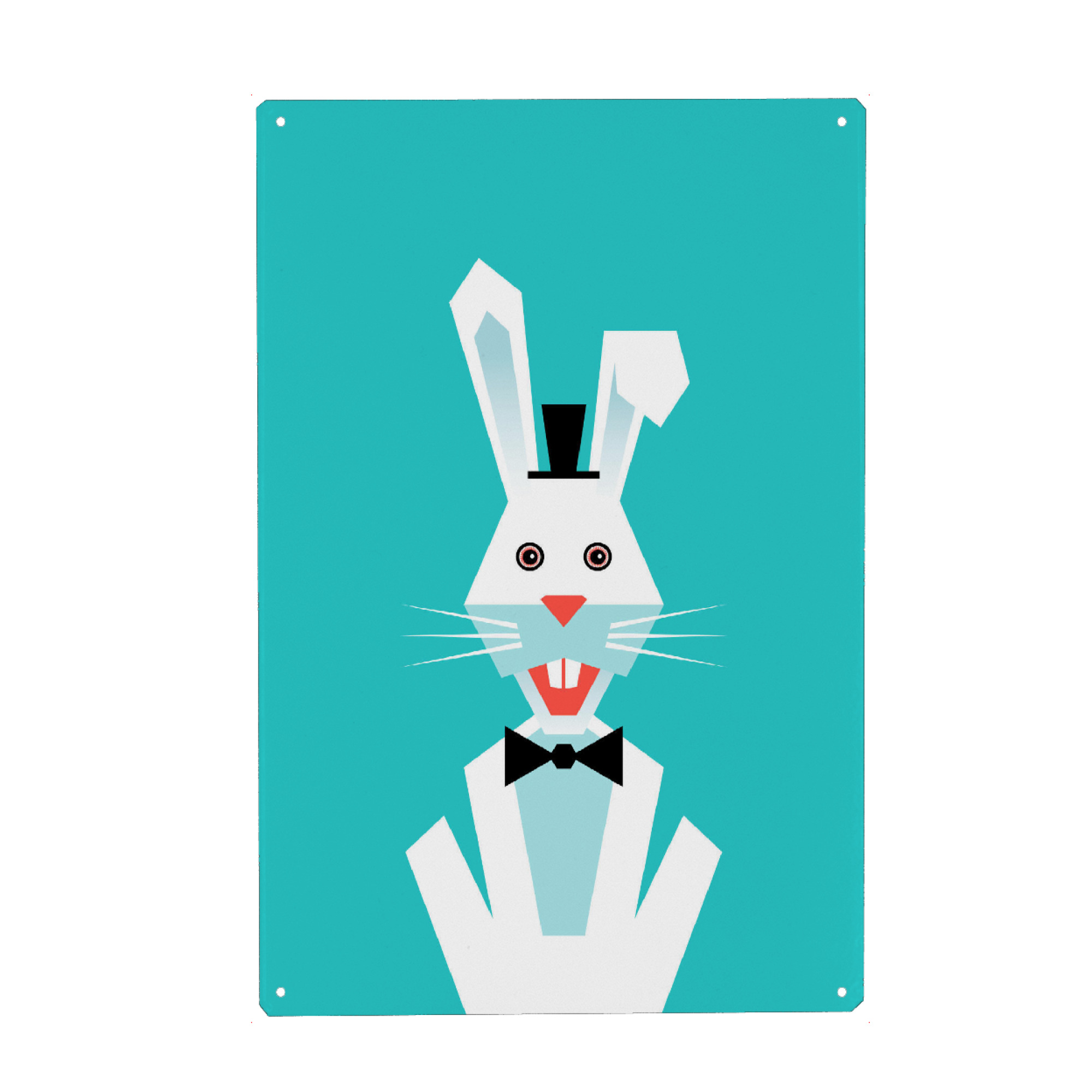 Metall Poster "Kinderzimmer Kaninchen" artboxONE - Für Kinder - Lustige tiere,Kinderzimmerposter,Geschenke für kinder,Wandbilder für kinderzimmer