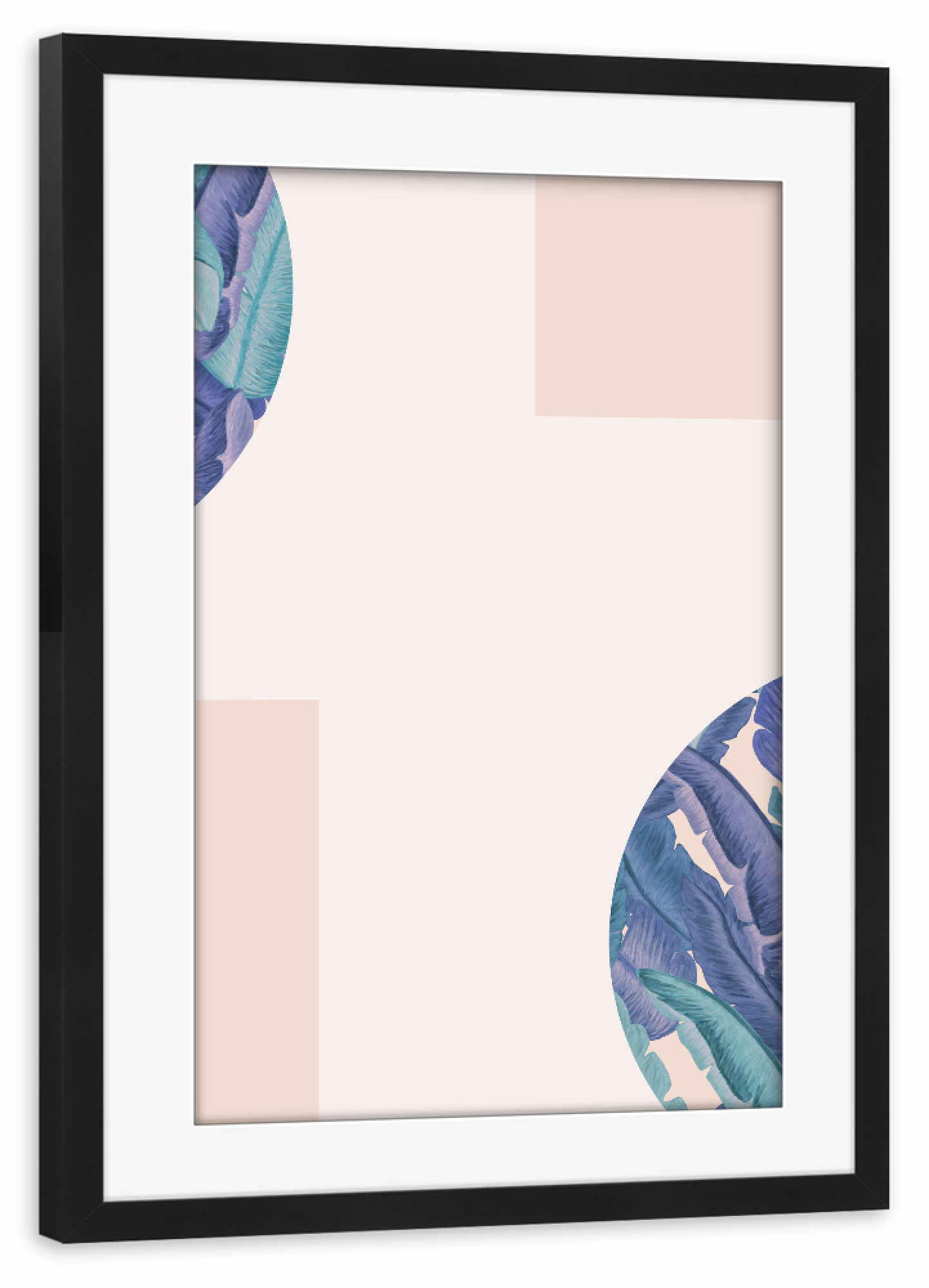 Poster mit Rahmen schwarz "Mid-Century Candy Tropical Second" artboxONE - Abstrakt - Mid-century-modern,Exotic,Tropical leaves