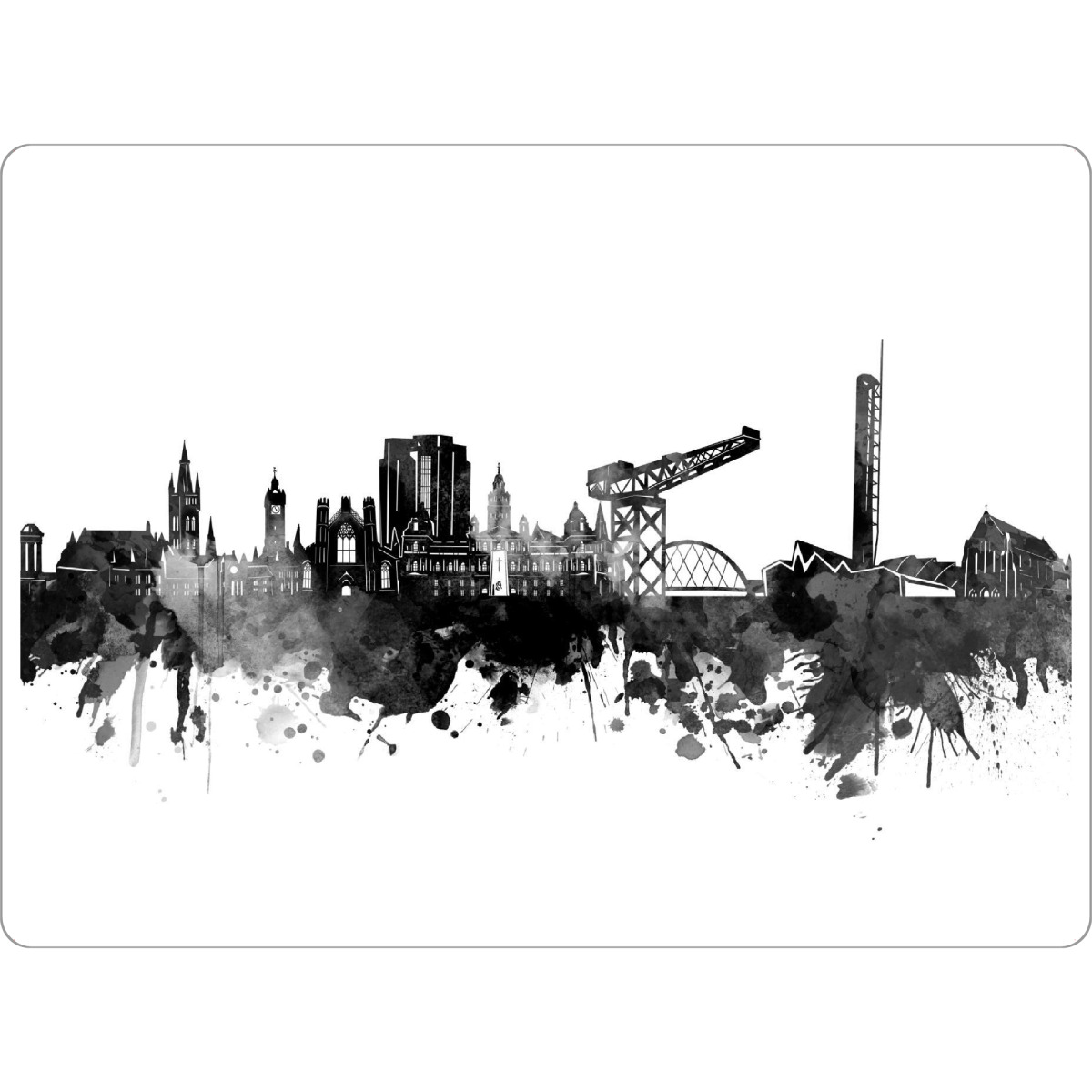 Tischset "Glasgow skyline black" artboxONE - Städte,Reise,Schwarzweiß,Architektur