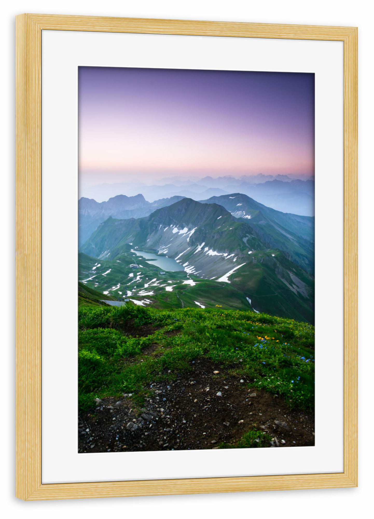 Poster mit Rahmen kiefer "Sunrise from Brienzer Rothorn" artboxONE - Natur