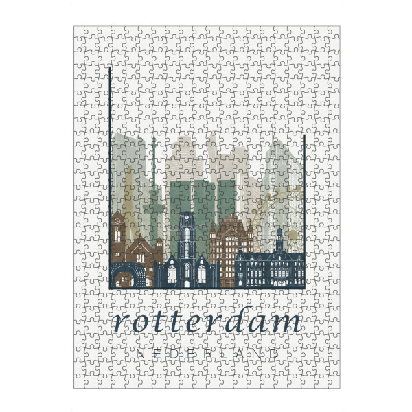 Puzzle Ravensburger "Rotterdam skyline light blue" artboxONE - Städte,Kartografie