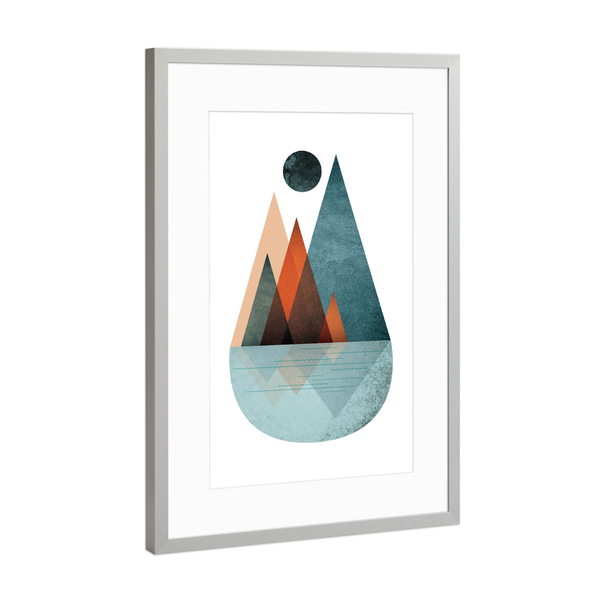 Poster mit Rahmen Silber "Waterbasin" artboxONE - Natur,Abstrakt,Geometrie
