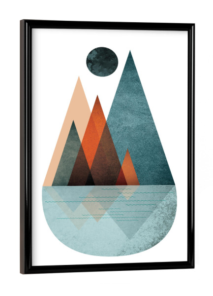 Poster mit schwarzem Rahmen "Waterbasin" artboxONE - Natur,Abstrakt,Geometrie
