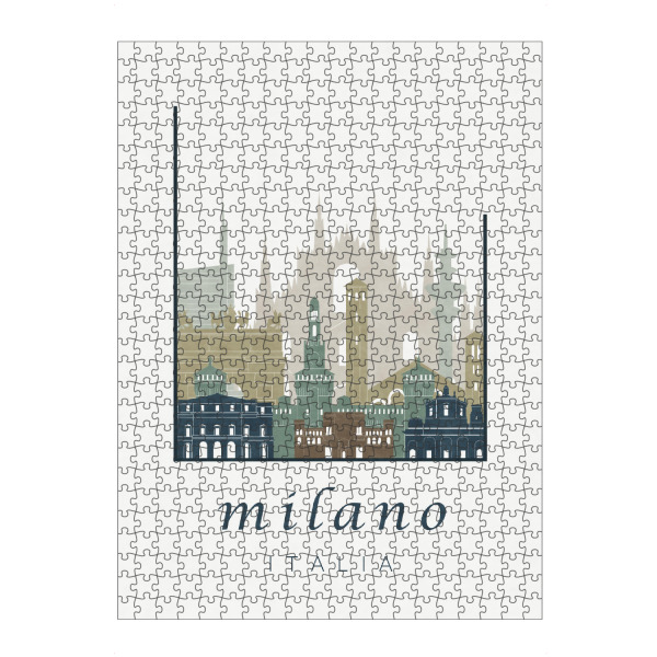 Puzzle Ravensburger "Milan skyline light blue" artboxONE - Städte / Mailand,Kartografie