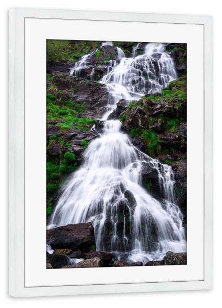 Poster mit Rahmen weiß "Waterfalls of Todnau" artboxONE - Natur
