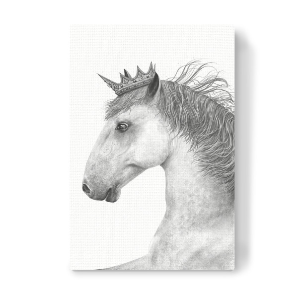 Leinwandbild "King horse" artboxONE - Tiere,Schwarzweiß,Für Papa,Lustig - Horse,King,Royal,Black and white,Beauty,Pferdeliebhaber,Geschenk