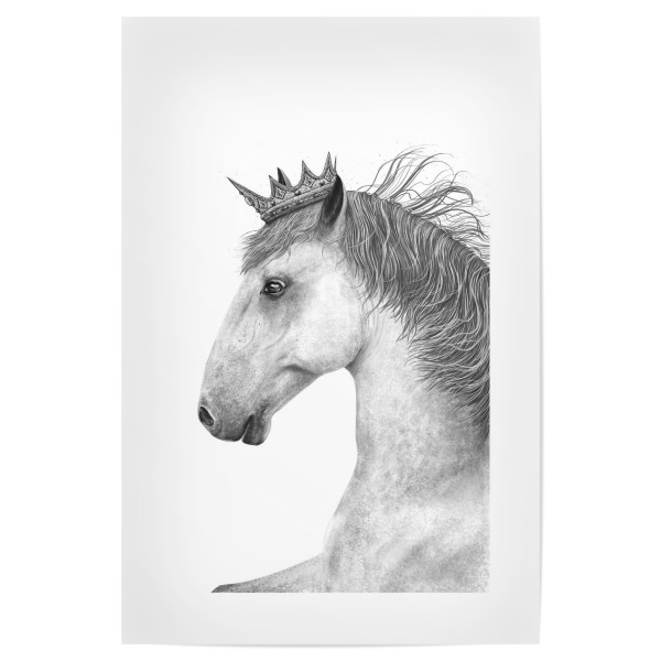 Poster "King horse" artboxONE - Tiere,Schwarzweiß,Für Papa,Lustig - Horse,King,Royal,Black and white,Beauty,Pferdeliebhaber,Geschenk