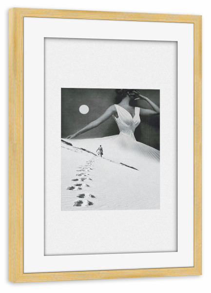 Poster mit Rahmen kiefer "Keep walking" artboxONE - Schwarzweiß,Fiktion,Galaxy