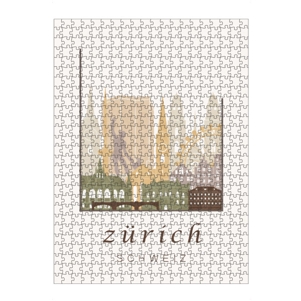 artboxONE Puzzle "Zurich rustic skyline" artboxONE - Städte / Zürich,Kartografie