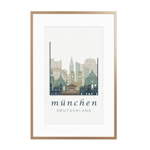 Munich skyline, light blue