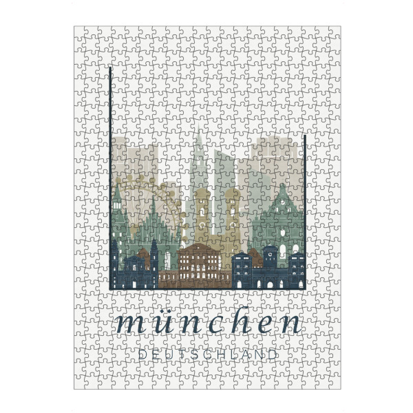 artboxONE Puzzle "Munich skyline, light blue" artboxONE - Städte / München,Kartografie