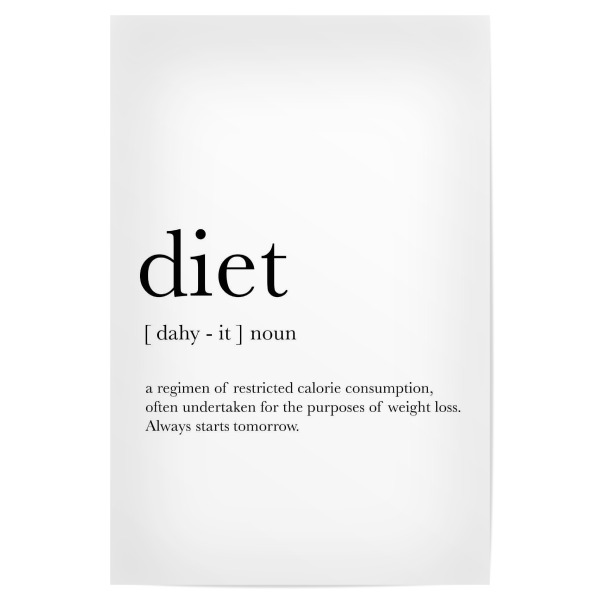 Poster "Diet Definition" artboxONE - Typografie,Schwarzweiß,Lustig
