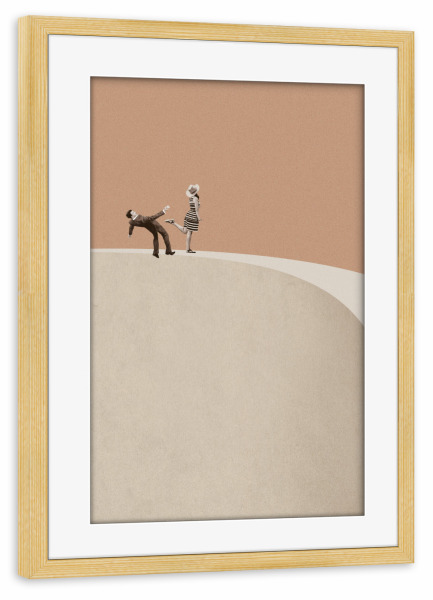 Poster mit Rahmen kiefer "Get lost please" artboxONE - Lustig - Minimal,Funny,Humor,Vintage,Retro,Architecture,Geometric,Couple,Love,Breakup
