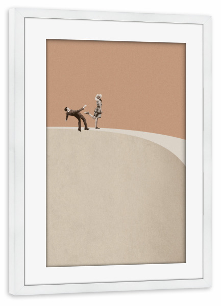 Poster mit Rahmen weiß "Get lost please" artboxONE - Lustig - Minimal,Funny,Humor,Vintage,Retro,Architecture,Geometric,Couple,Love,Breakup
