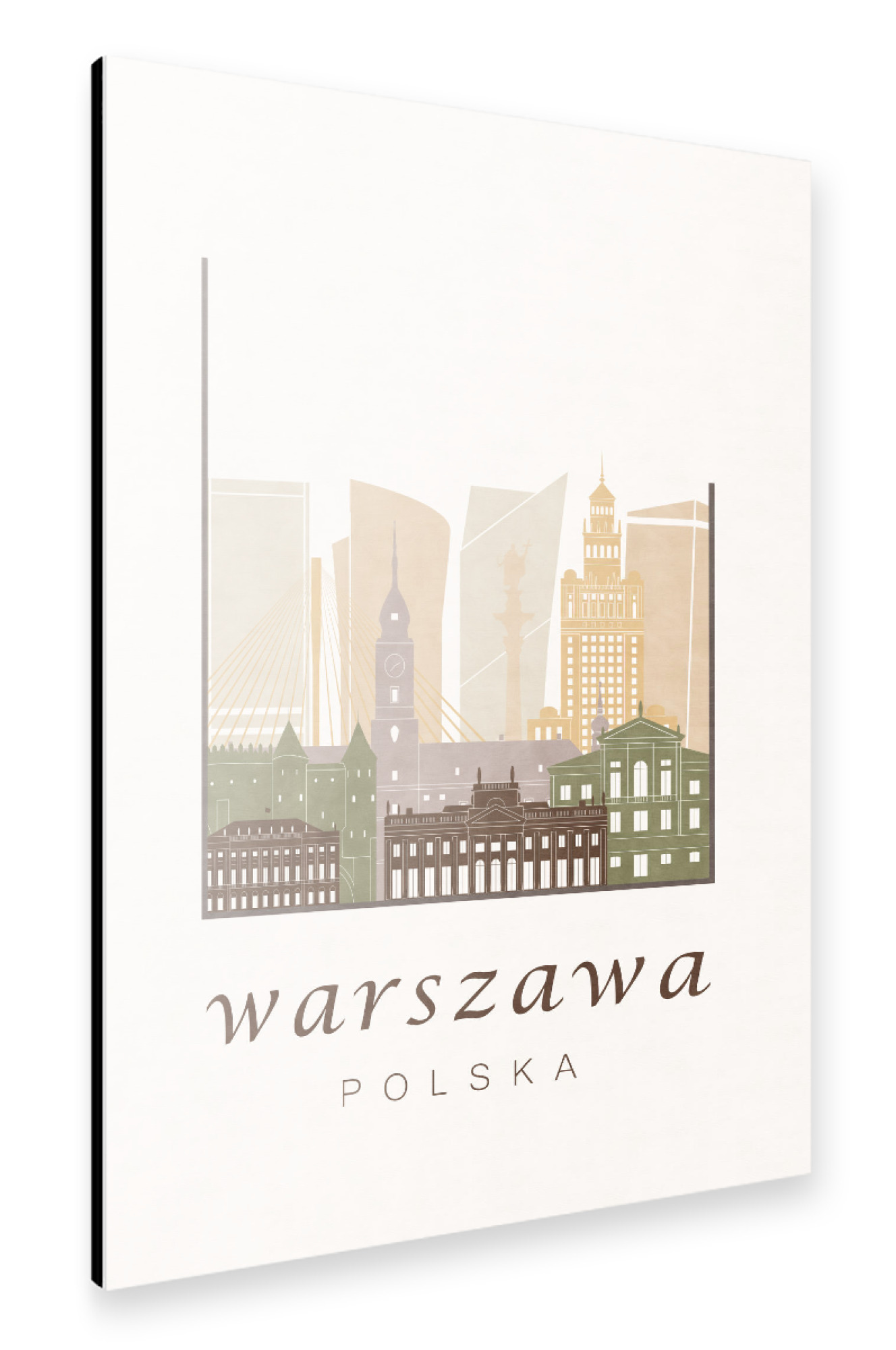 Alu-Dibond "Warsaw rustic skyline" 75x50 cm artboxONE