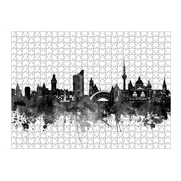 artboxONE Puzzle "Leipzig skyline black" artboxONE - Städte,Reise,Schwarzweiß,Architektur