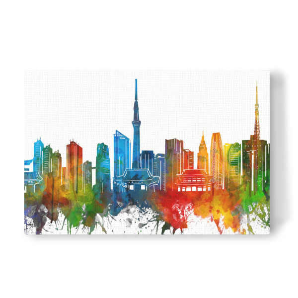 Leinwandbild "Tokyo skyline watercolor" artboxONE - Städte,Reise,Architektur,Städte / Tokio