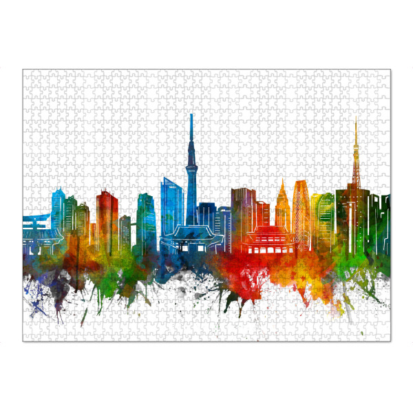 Puzzle Ravensburger "Tokyo skyline watercolor" artboxONE - Städte,Reise,Architektur,Städte / Tokio