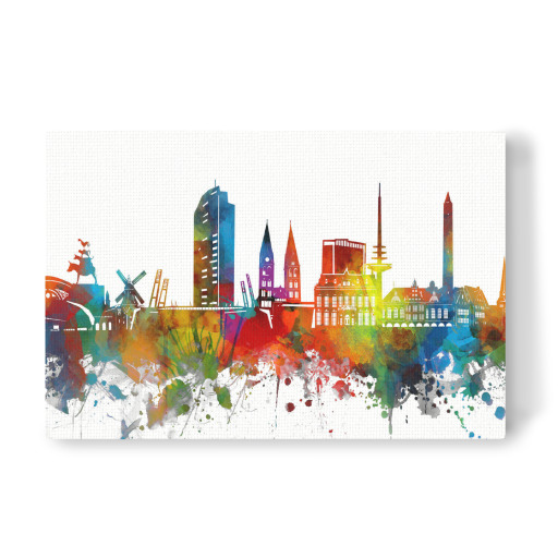 Bremen skyline watercolor