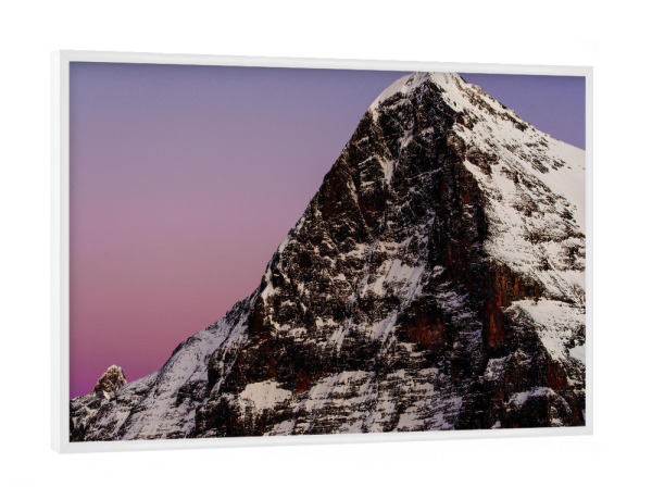 Poster mit weißem Rahmen "Eiger north face at sunset" artboxONE - Natur