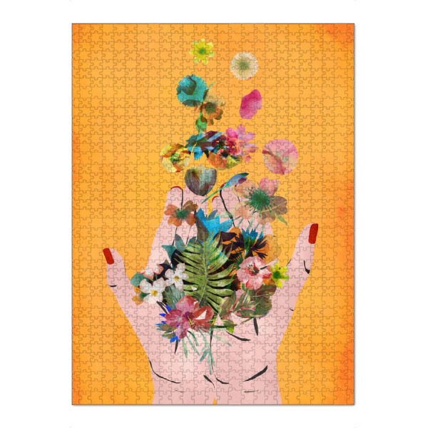 Puzzle Ravensburger "Frida`s Hands (orange)" artboxONE - Menschen