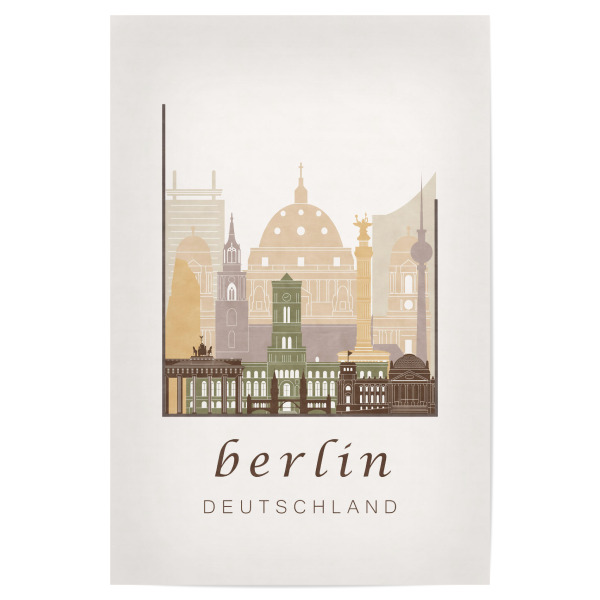 Poster 30x20 cm "Berlin rustic skyline" artboxONE - Städte / Berlin,Kartografie - Berlin,Germany,Deutschland,Skyline,Cityscape,Travel