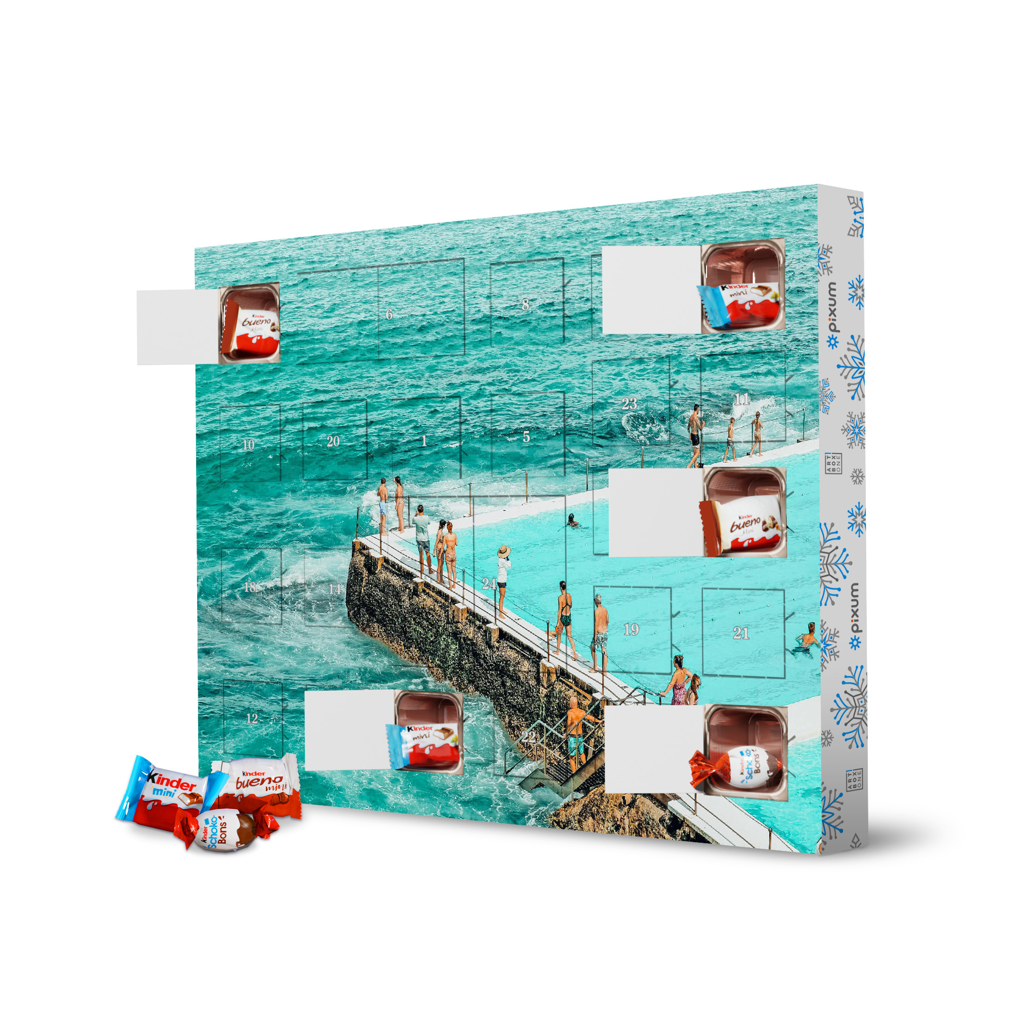 Adventskalender XXL mit Produkten von Kinder Pool Parties artboxONE Adventskalender Menschen