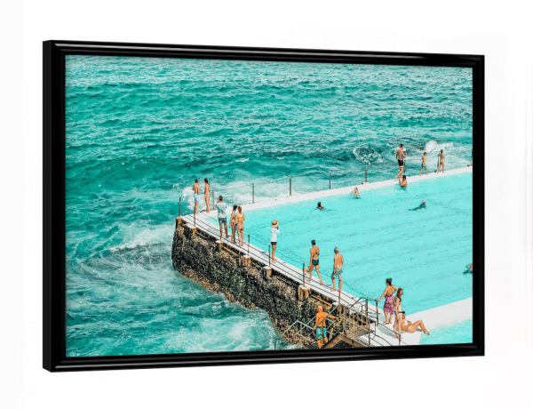 Poster mit schwarzem Rahmen "Pool Parties" artboxONE - Menschen