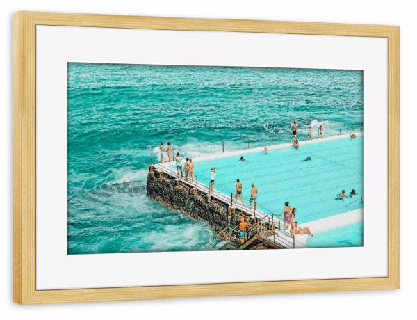 Poster mit Rahmen kiefer "Pool Parties" artboxONE - Menschen