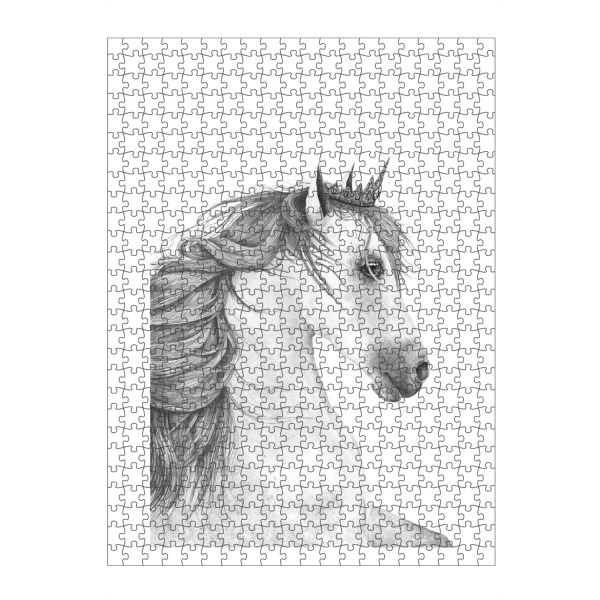 Puzzle Ravensburger "Queen horse" artboxONE - Tiere,Schwarzweiß,Für Mama,Lustig - Queen,Horse,Black and white,Royal,Beauty - Bild queen