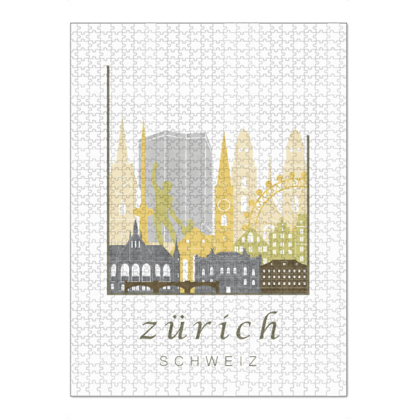 Puzzle Ravensburger "Zurich skyline desert" artboxONE - Städte / Zürich,Kartografie