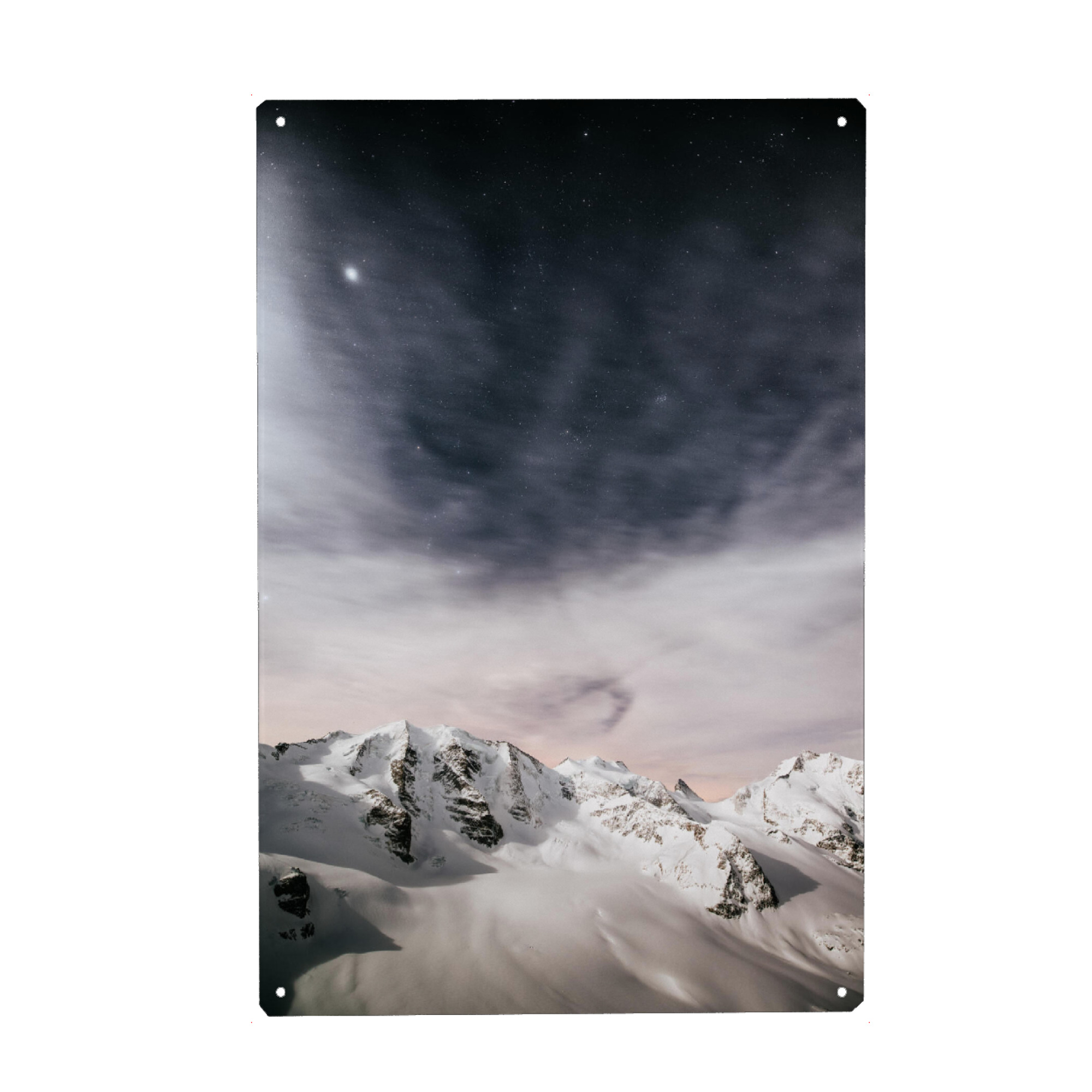 Metall Poster "Piz Palü in moonlight" artboxONE - Natur