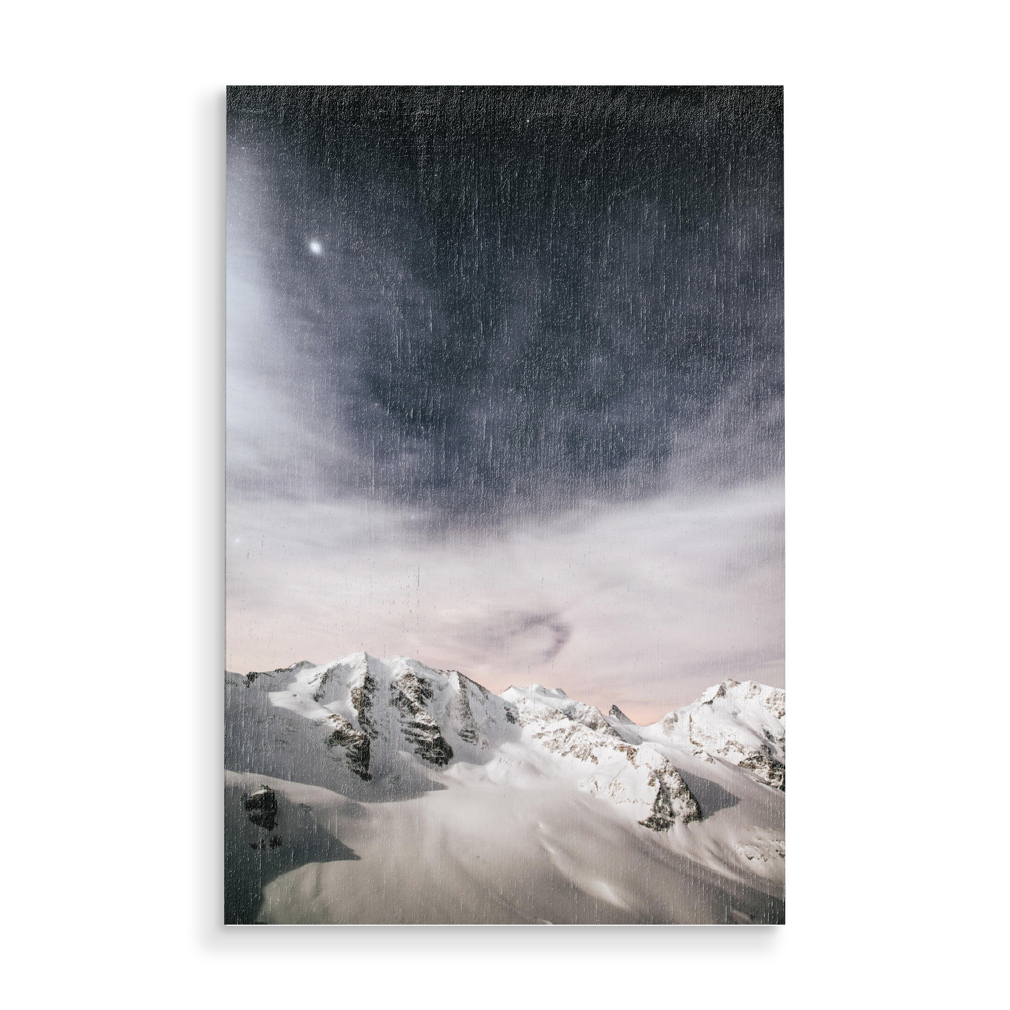 Holzbild "Piz Palü in moonlight" artboxONE - Natur