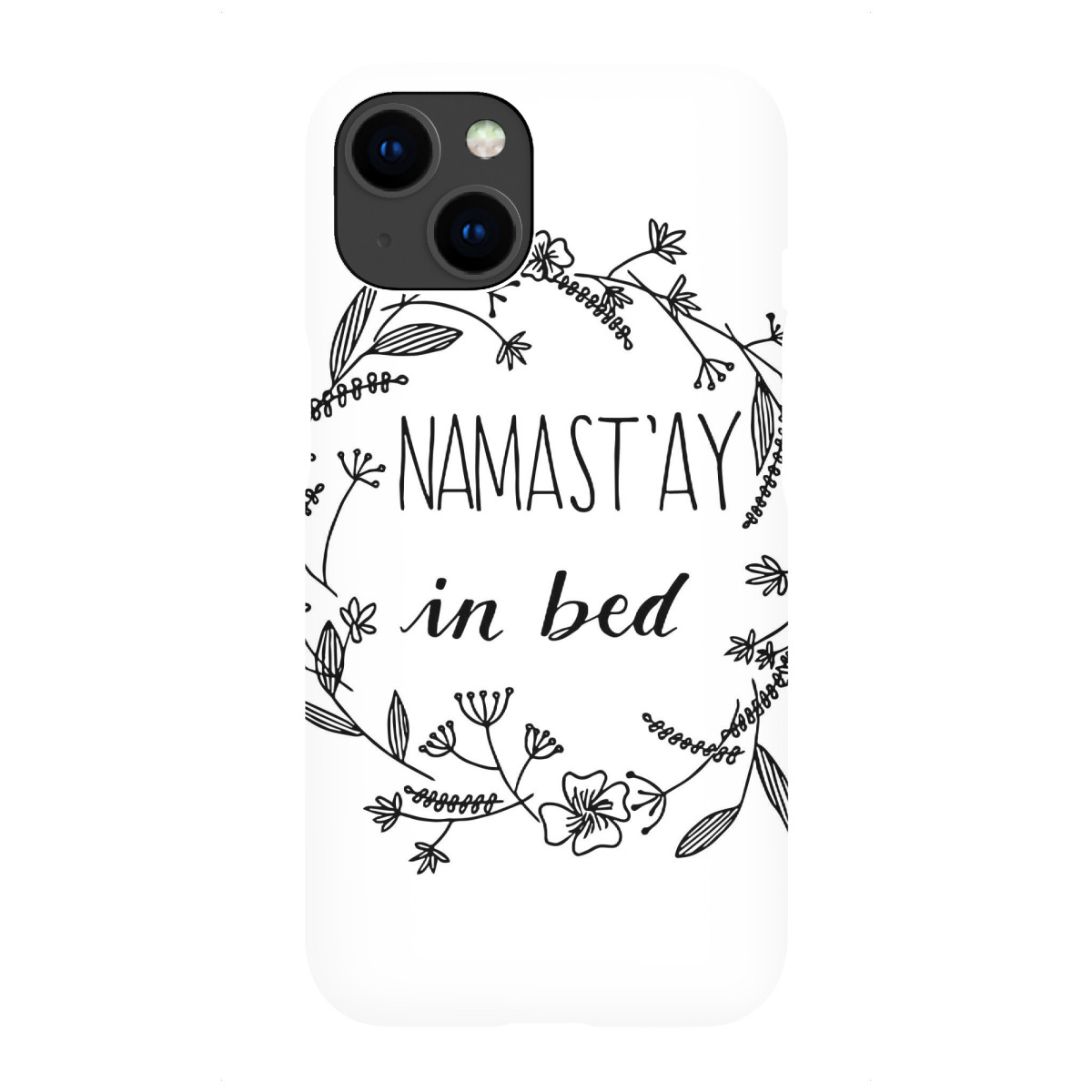 iPhone "Namastay in bed floral wreath" Premium-Case Handyhülle artboxONE