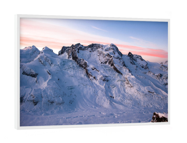 Poster mit weißem Rahmen "Breithorn at sunrise" artboxONE - Natur
