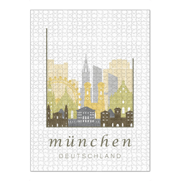 Puzzle Ravensburger "Munich skyline, desert" artboxONE - Städte / München,Kartografie