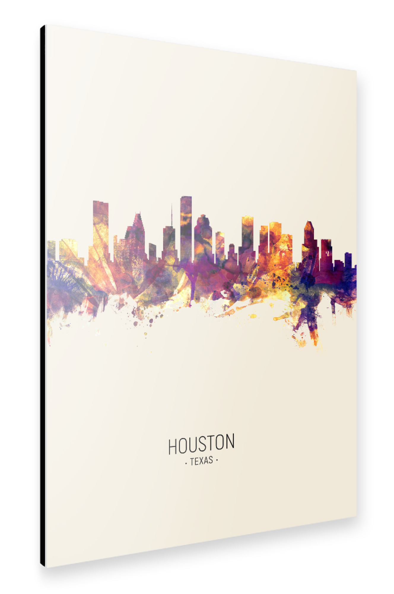 Alu-Dibond "Houston Texas Skyline Beige" 75x50 cm artboxONE