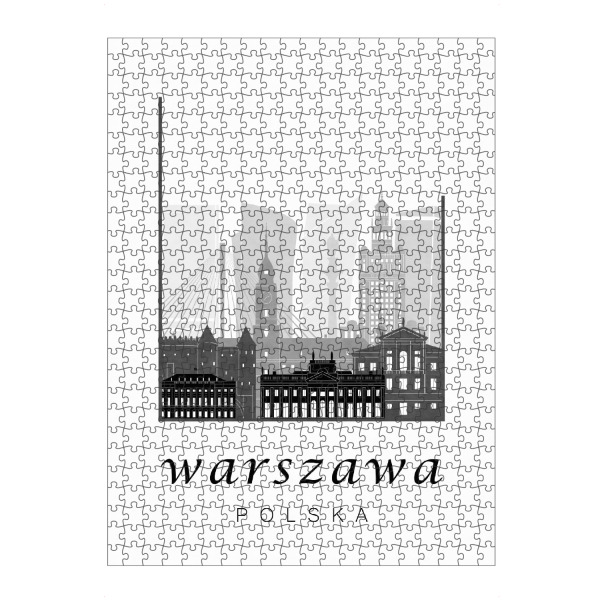 artboxONE Puzzle "Warsaw black & white skyline" artboxONE - Städte,Schwarzweiß,Kartografie
