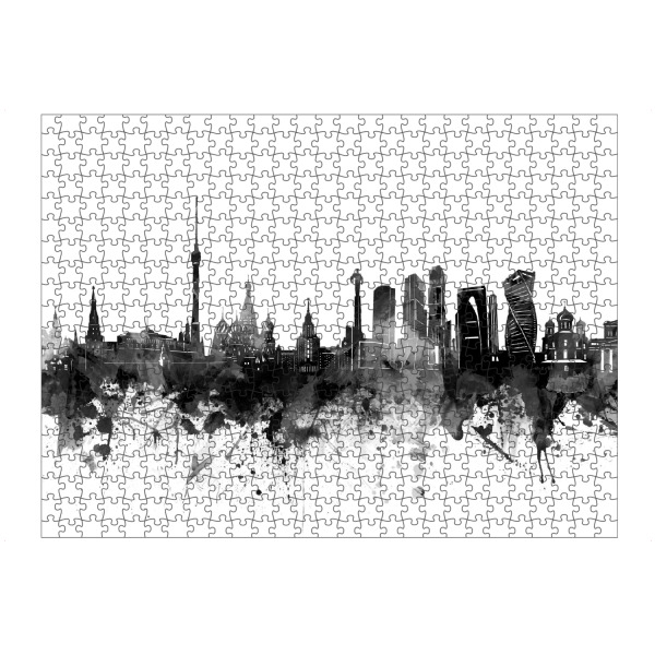 artboxONE Puzzle "Moscow skyline black" artboxONE - Städte,Reise,Schwarzweiß,Architektur