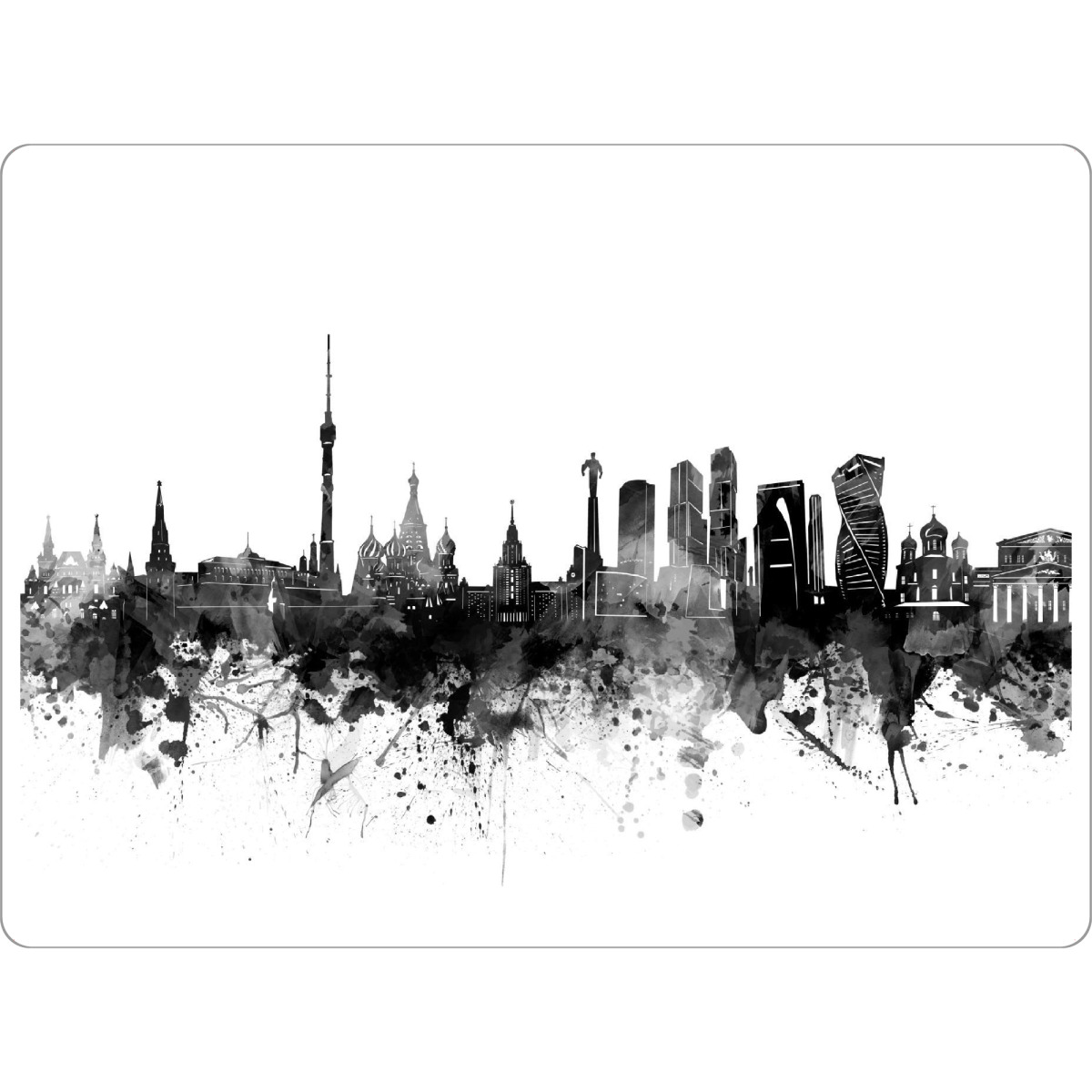 Tischset "Moscow skyline black" artboxONE - Städte,Reise,Schwarzweiß,Architektur