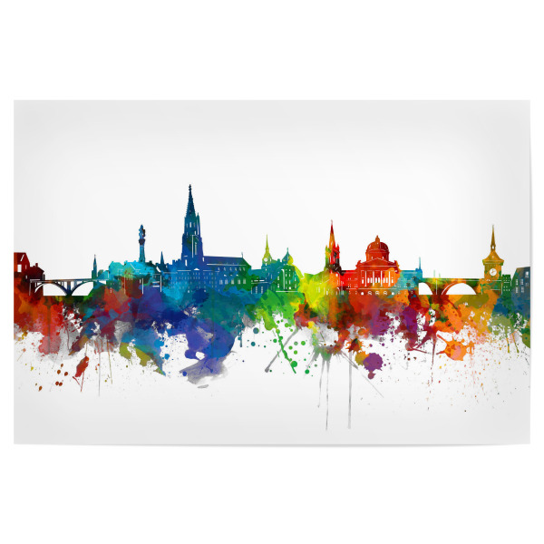 Poster 30x20 cm "Bern skyline watercolor" artboxONE - Städte,Reise,Architektur